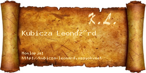 Kubicza Leonárd névjegykártya