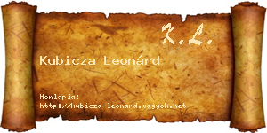 Kubicza Leonárd névjegykártya